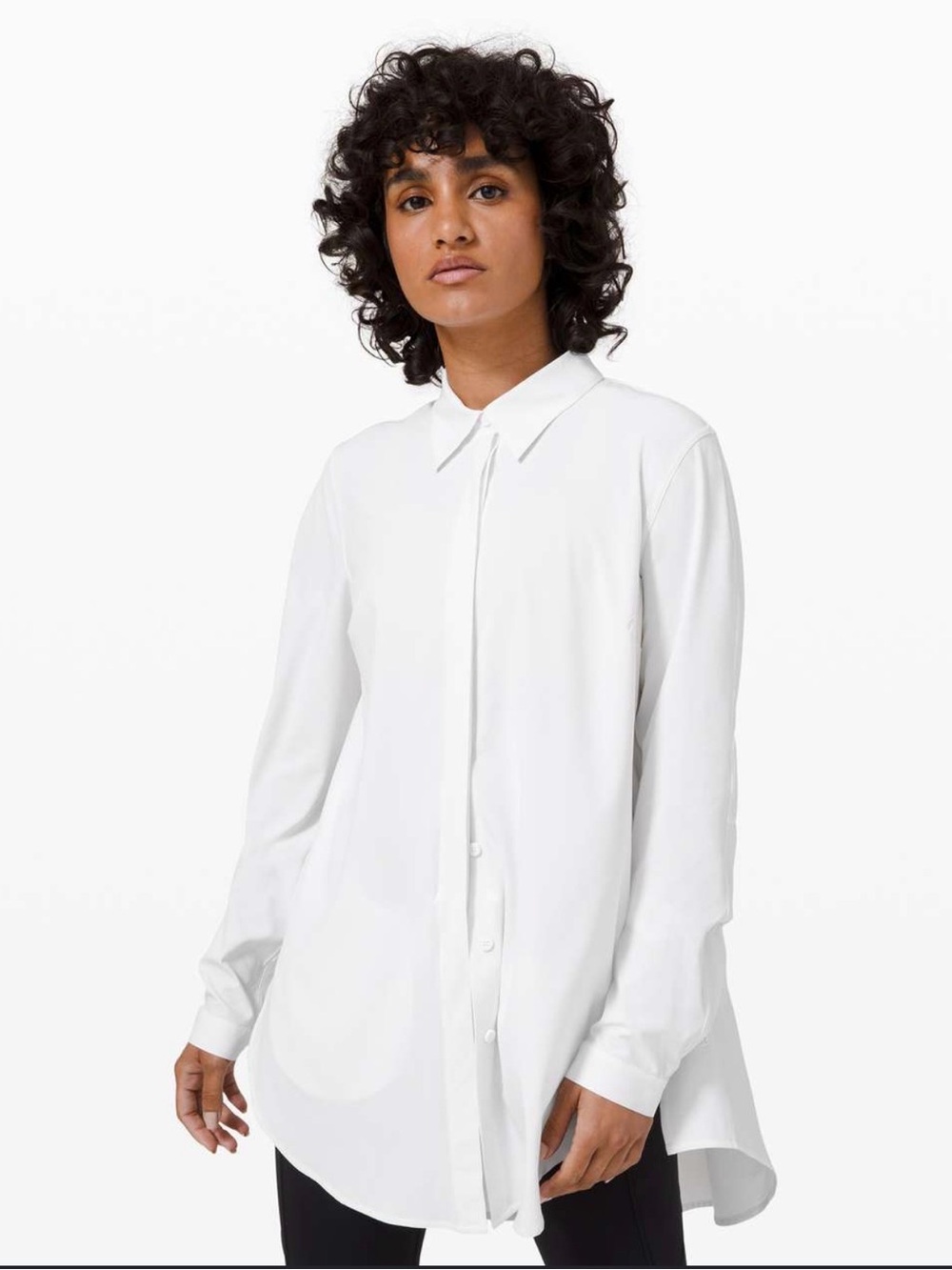 lululemon athletica White Button-Down Longline Shirt